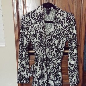 Black and white wraparound dress